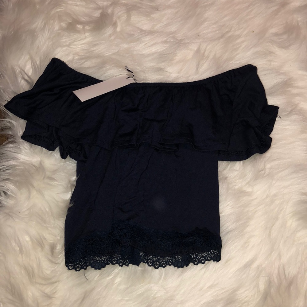 OTS NWT Navy Blue Crop Top